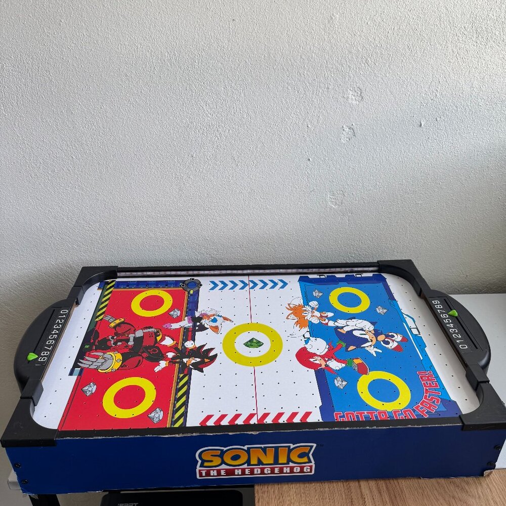Sonic The Hedgehog Mini Air Hockey Table Game LED Sega